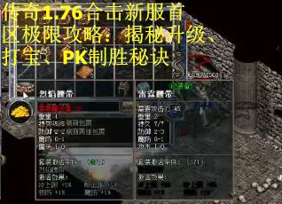 传奇1.76合击新服首区极限攻略：揭秘升级、打宝、PK制胜秘诀