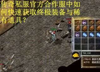 传奇私服官方合作服中如何快速获取终极装备与稀有道具？