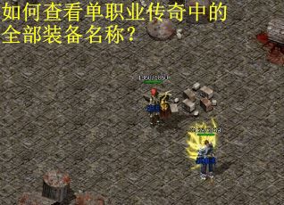 如何查看单职业传奇中的全部装备名称？